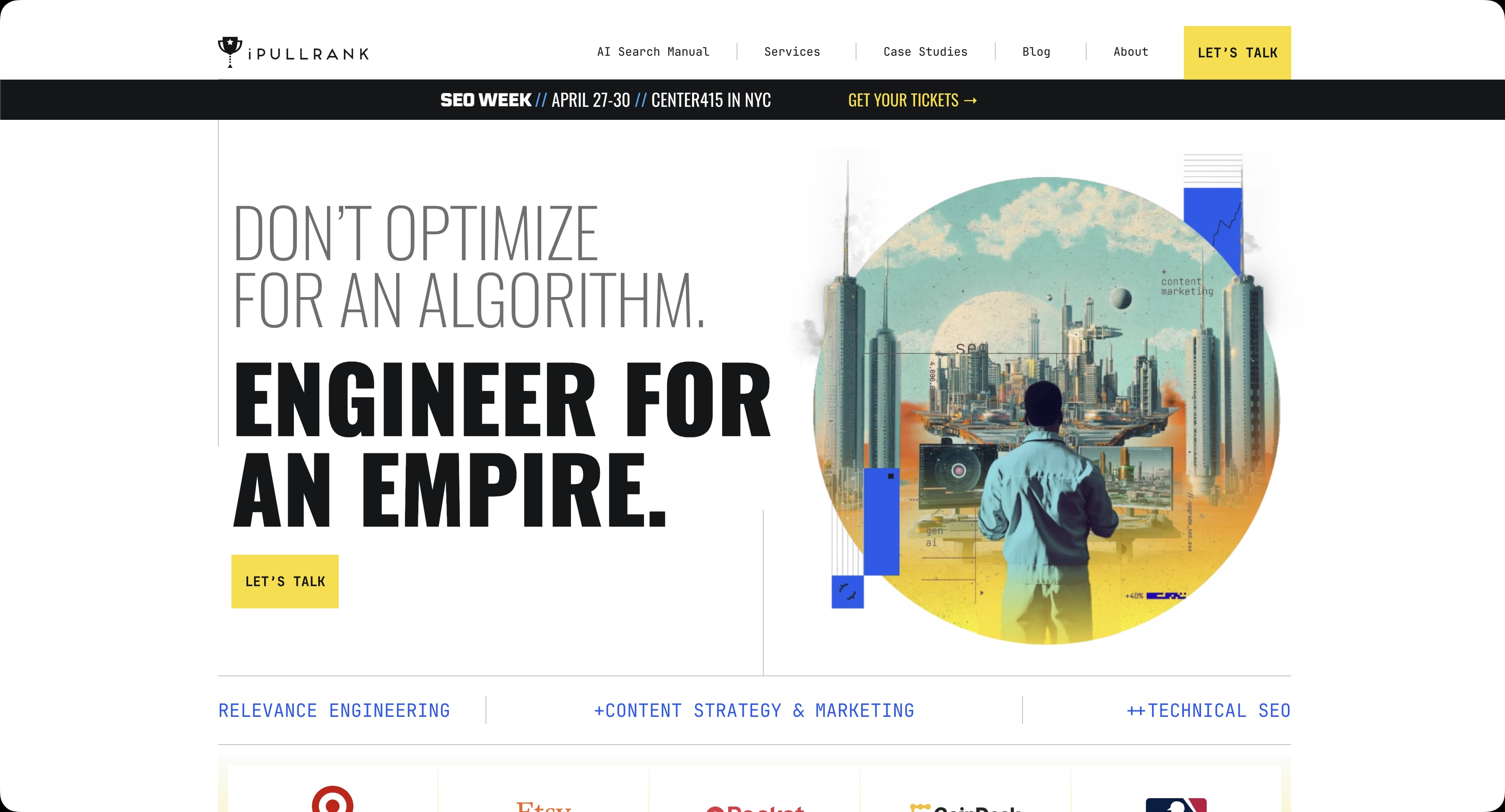 iPullRank enterprise SEO and AEO agency homepage screenshot