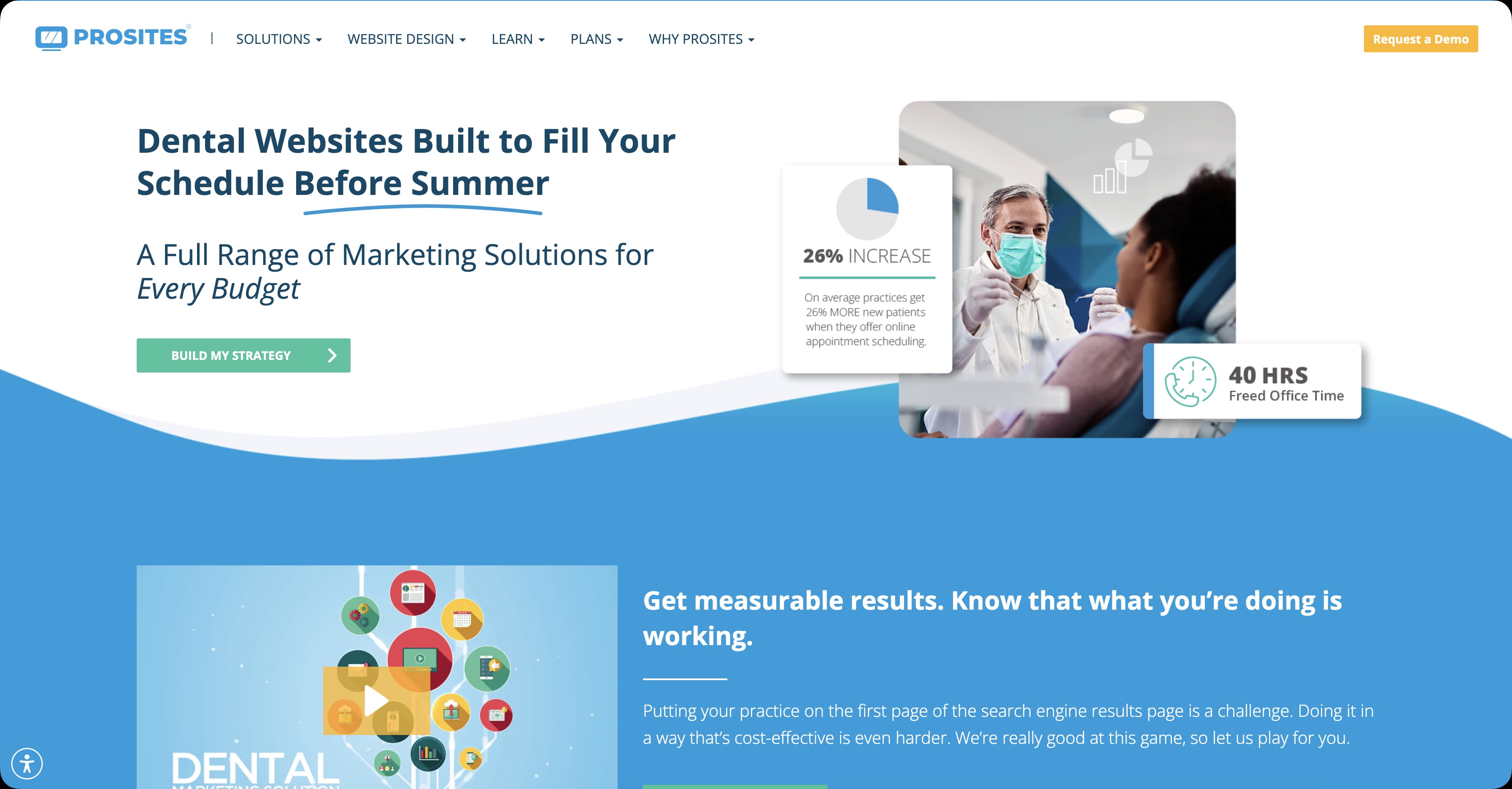 ProSites dental marketing and website design homepage screenshot
