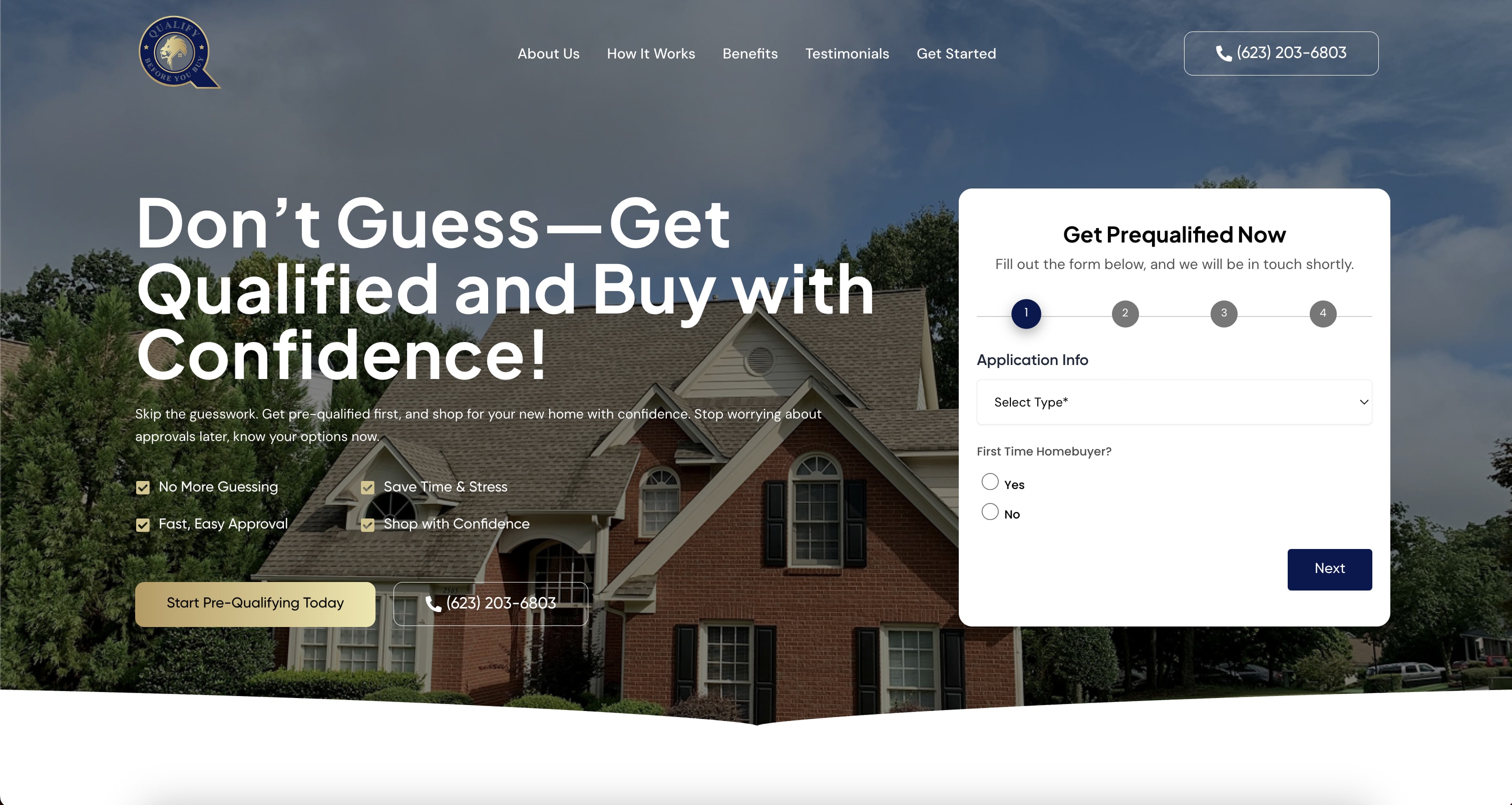 Qualify Before You Buy Hero Section with Multi-Step Form