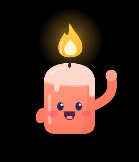 Wick, the Daywick candle mascot