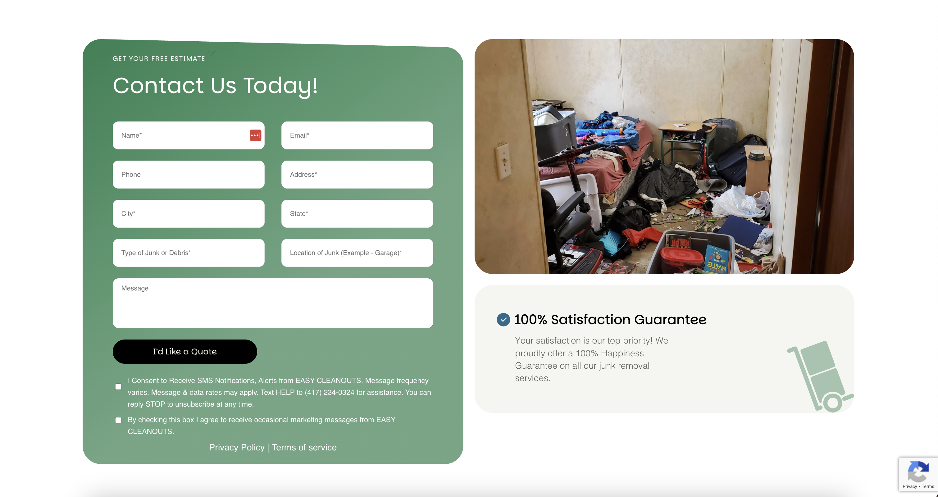 Easy Cleanouts Footer Design
